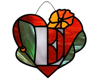 heart and flowers alphabet patterns for stained glass suncatchers