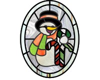 snowman stained glass pattern series simple holiday