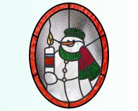 snowman stained glass pattern series simple holiday