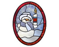 snowman stained glass pattern series simple holiday