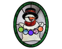 snowman stained glass pattern series simple holiday