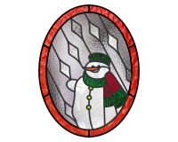 snowman stained glass pattern series simple holiday