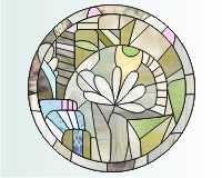 abstract floral stained glass pattern