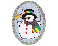 snowman and bird counted cross stitch pattern