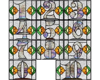 (image for) 0 to 10 victorian numbers (11 patterns) for stained glass