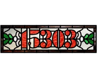 (image for) 15303 house number transom pattern for stained glass