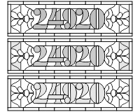 (image for) 24920 house numbers transom pattern for stained glass