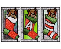 teddy bear stained glass patterns christmas stockings