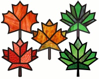 (image for) 5 maple leaves (suncatchers) for fall and spring