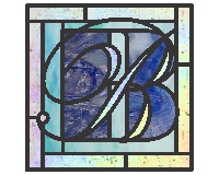 (image for) Letter B doubled up simpler, pattern for stained glass