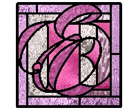 (image for) Letter E doubled up simpler, pattern for stained glass