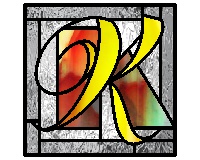 (image for) Letter K doubled up simpler - variation 1, pattern for stained glass