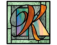 (image for) Letter K doubled up simpler, pattern for stained glass
