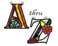 (image for) 1 Ornamental simple "A thru Z" stained glass suncatcher pattern
