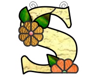 (image for) Ornamental simple "S" stained glass suncatcher pattern