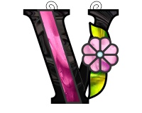 (image for) Ornamental simple "V" stained glass suncatcher pattern