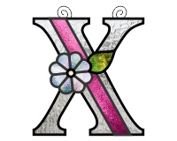 (image for) Ornamental simple "X" stained glass suncatcher pattern