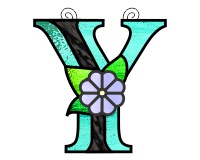 (image for) Ornamental simple "Y" stained glass suncatcher pattern