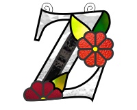 (image for) Ornamental simple "Z" stained glass suncatcher pattern