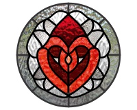 (image for) Abstract heart round, pattern for stained glass