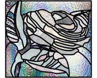 (image for) Abstract rose sketch - stained glass pattern