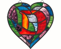 (image for) Alphabet broken hearts simpler, suncatcher "D" 1a