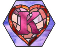 (image for) Alphabet broken hearts "K" var 1