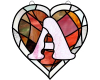 (image for) Alphabet broken hearts simpler, suncatcher "A"