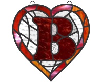 (image for) Alphabet broken hearts simpler, suncatcher "B"