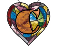 (image for) Alphabet broken hearts simpler, suncatcher "C"