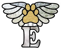 (image for) Alphabet dog paw memorial "E" suncatcher pattern