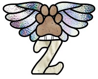 (image for) Alphabet dog paw memorial "Z" suncatcher pattern, glass