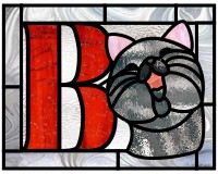 (image for) Alphabet easy kitty "B", happy kitty