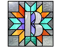 (image for) Alphabet lone star "B" var 2 (3 versions) for stained glass