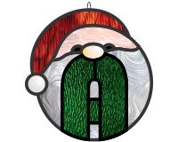 custom alphabet stained glass santa ornament pattern