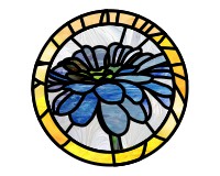 daisy gerbera shasta sunflower stained glass round pattern