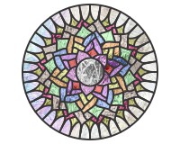 (image for) Chakra Sahasrara variation 3, pattern for stained glass mandala