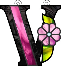 (image for) Ornamental simple "V" stained glass suncatcher pattern - Click Image to Close