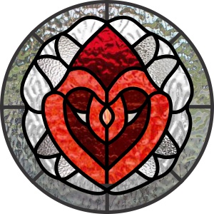 (image for) Abstract heart round, pattern for stained glass - Click Image to Close