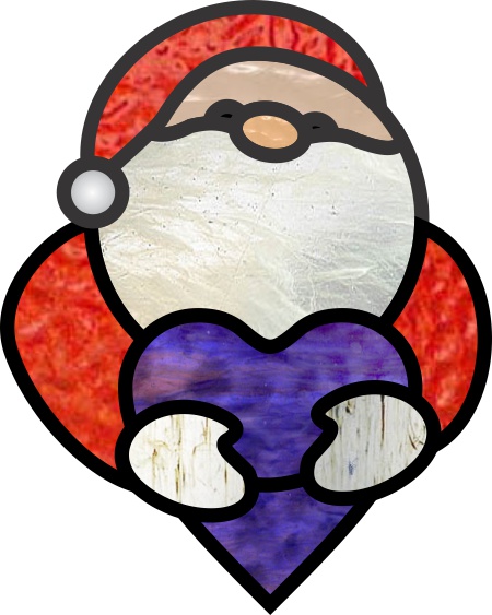 (image for) Easy santa, heart (purple heart) ornament or suncatcher pattern - Click Image to Close