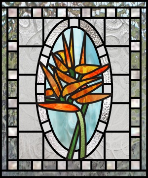 (image for) Larry's bird of paradise, contemporary, stained glass pattern - Click Image to Close