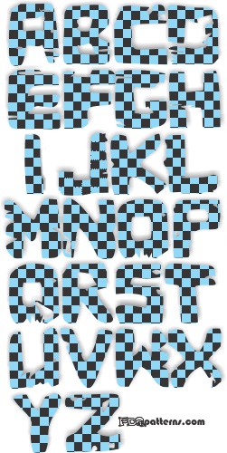 (image for) Stamp font, street art, checkers, decal letters separate pages, A to Z - Click Image to Close