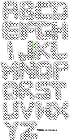(image for) Stamp font, street art, printable decal letters, "dots" A - Z - Click Image to Close