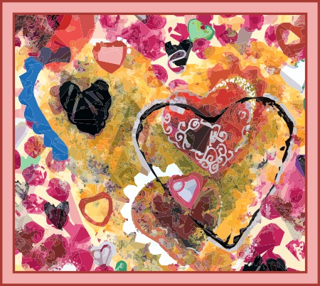 (image for) Street art heart, silver curls, printable pdf - Click Image to Close