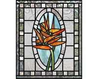 (image for) Larry's bird of paradise, contemporary, stained glass pattern