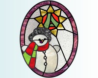 snowman and alphabet stained glass pattern