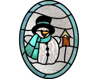 snowman stained glass pattern series simple holiday