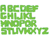 (image for) Stamp font, street art, printable decal letters, "yellow daisies" A to Z