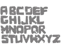 (image for) Stamp font, street art, printable decal letters, "dots" A - Z