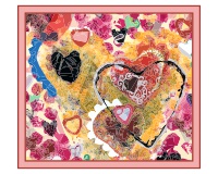 (image for) Street art heart, silver curls, printable pdf